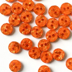 10mm - Orange Sparkly Button