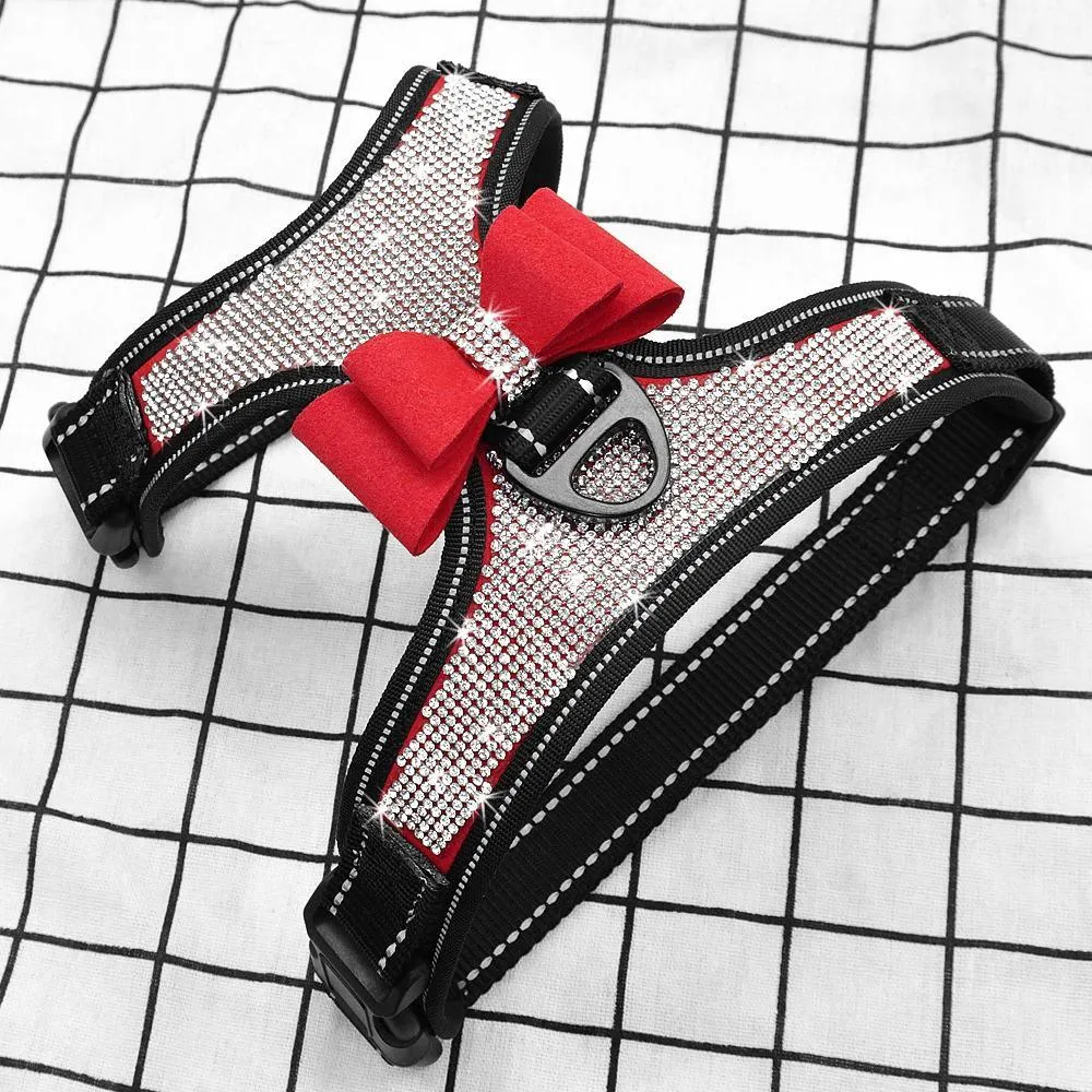 Bedazzled Rhinestone Blinged Dog Harness Vest