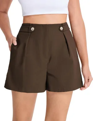 Belle Poque Linen Shorts for Women 2025 Summer Trendy Shorts Elastic High Waisted Dressy Casual Shorts with Pockets