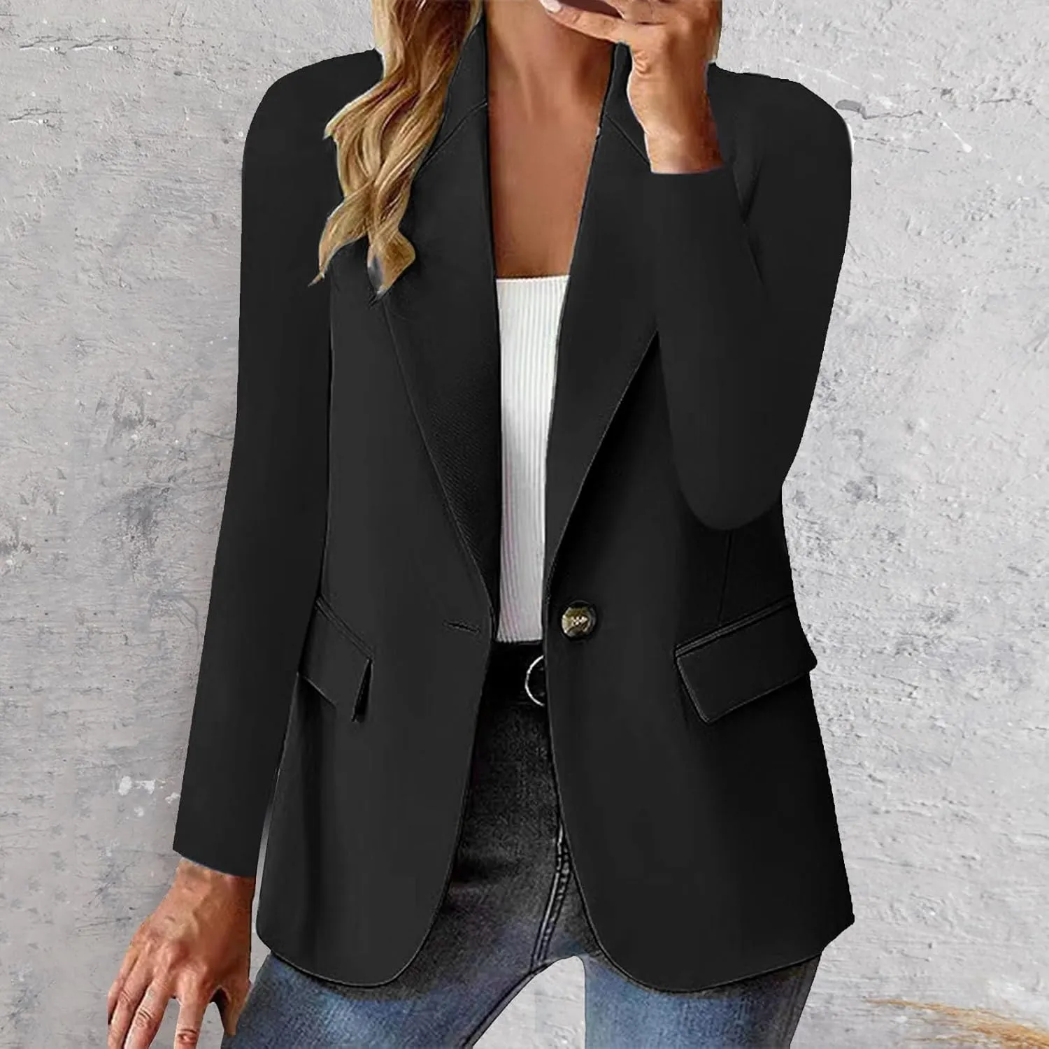 Blazers for Women 2025 Summer Lightweight Business Casual Open Front Long Sleeve Suit Jackets Slim Fit Jackets