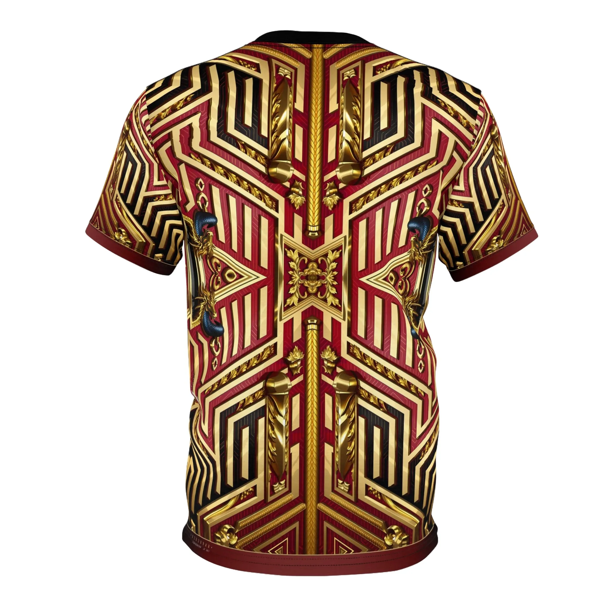 Forbidden Fort T-Shirt Unisex All Over Print Tee Royal Red Striped Unisex T-Shirt | D20171A