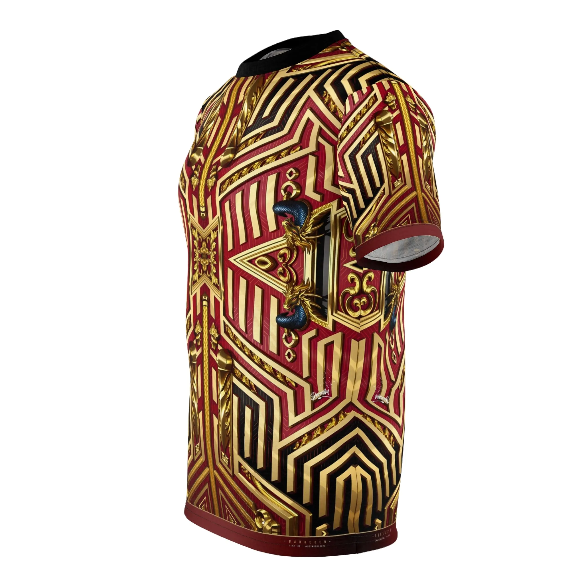 Forbidden Fort T-Shirt Unisex All Over Print Tee Royal Red Striped Unisex T-Shirt | D20171A