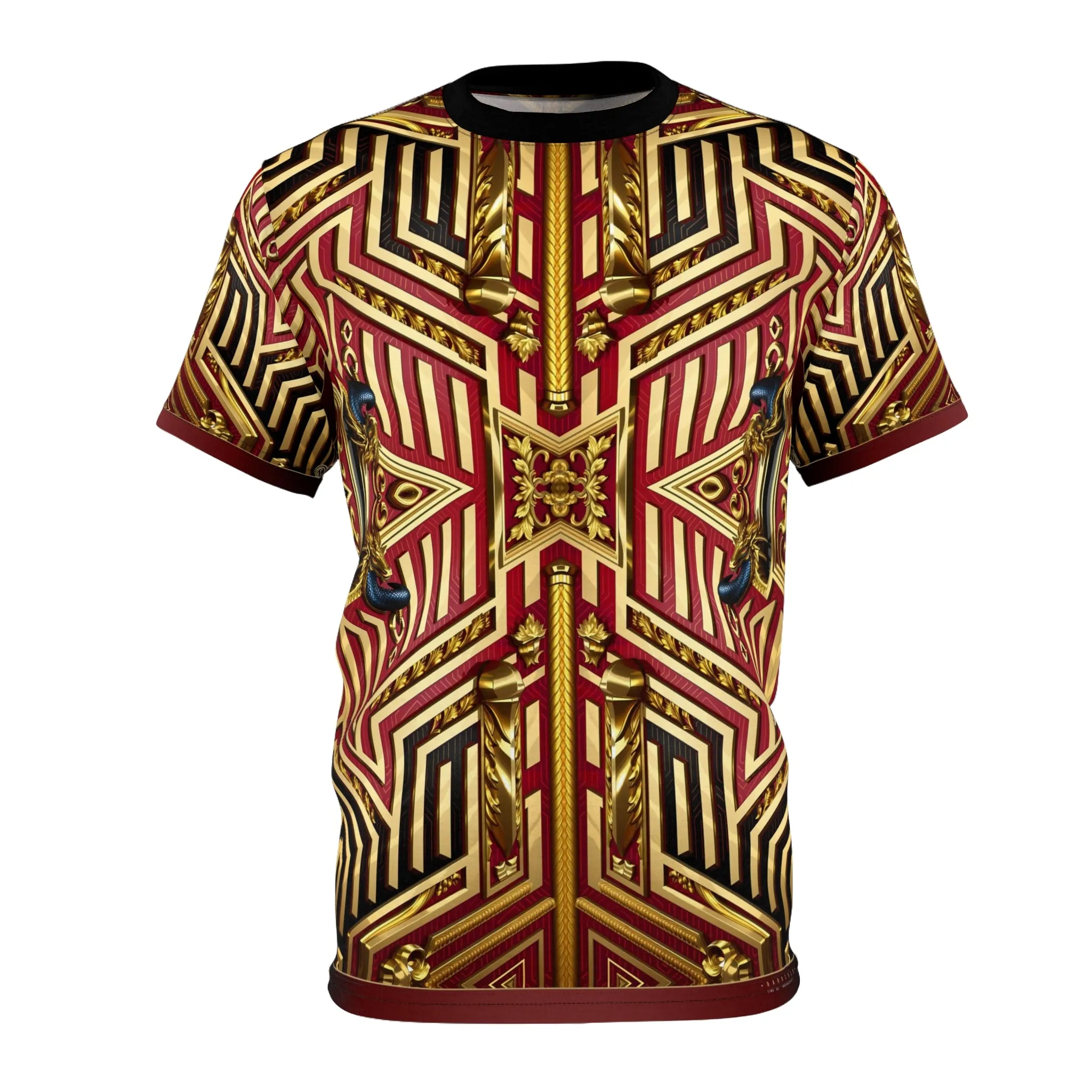 Forbidden Fort T-Shirt Unisex All Over Print Tee Royal Red Striped Unisex T-Shirt | D20171A