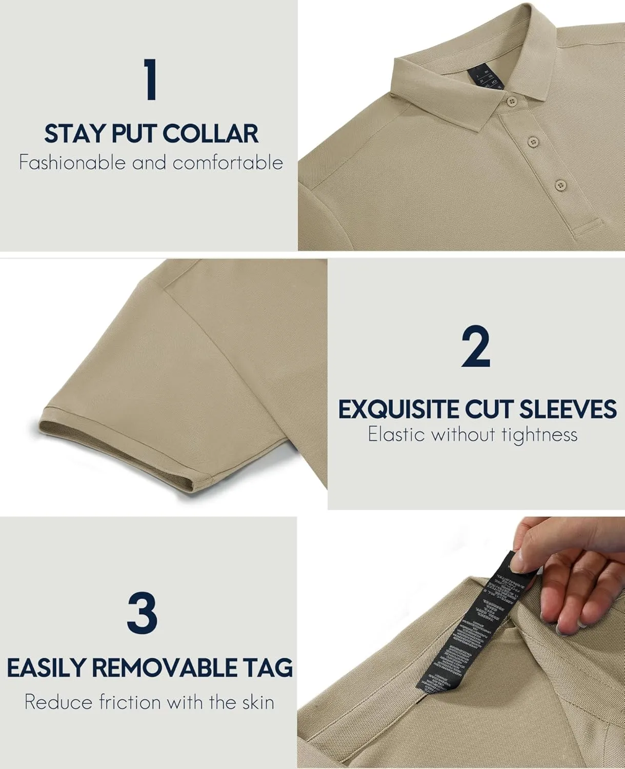 Haimont Mens Polo Shirts Dry Fit Performance Collared Shirts Short Sleeve Casual Moisture Wicking Shirts