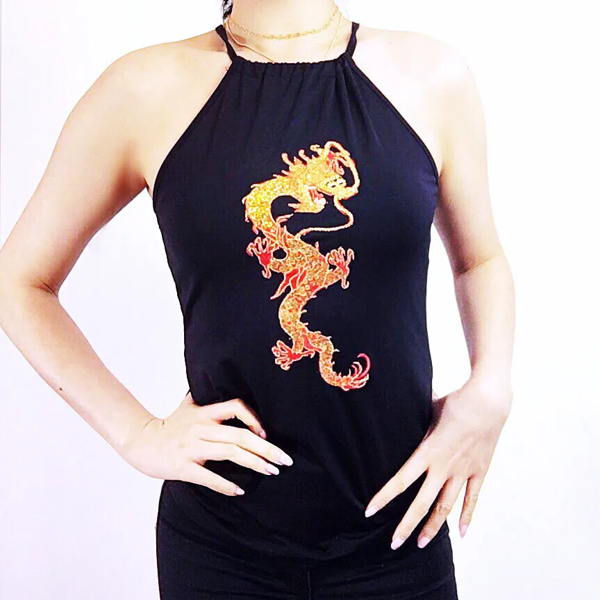 HALTER STYLE DRAGON VEST TOP