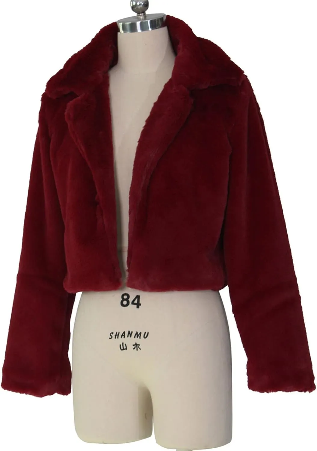 LCMTWX Women Fluffy Faux Fur Coat Women Long Jacket Faux Sleeve Short Warm Women's Coat Fluffy Short Coat Outerwear Pink