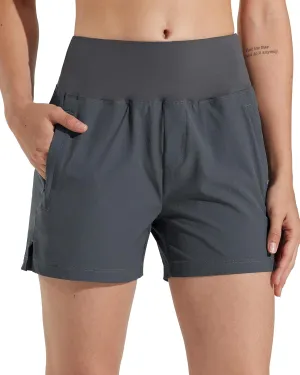 Libin Women's 4" 7" High Waist Athletic Shorts Quick Dry Lightweight Workout Shorts Casual Golf Shorts with Zipper Pockets