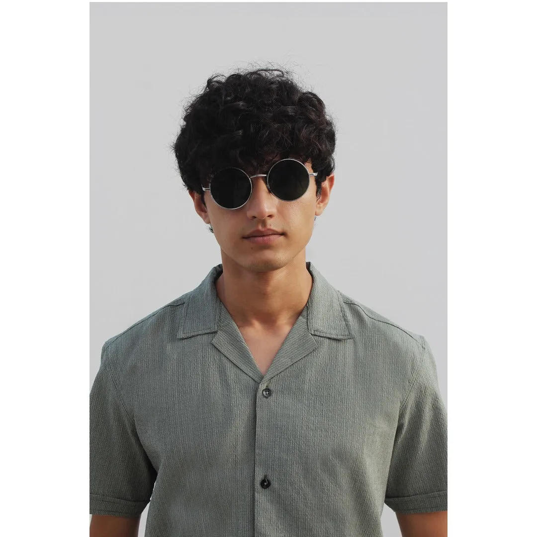 Light Green Textured Cuban Shirt