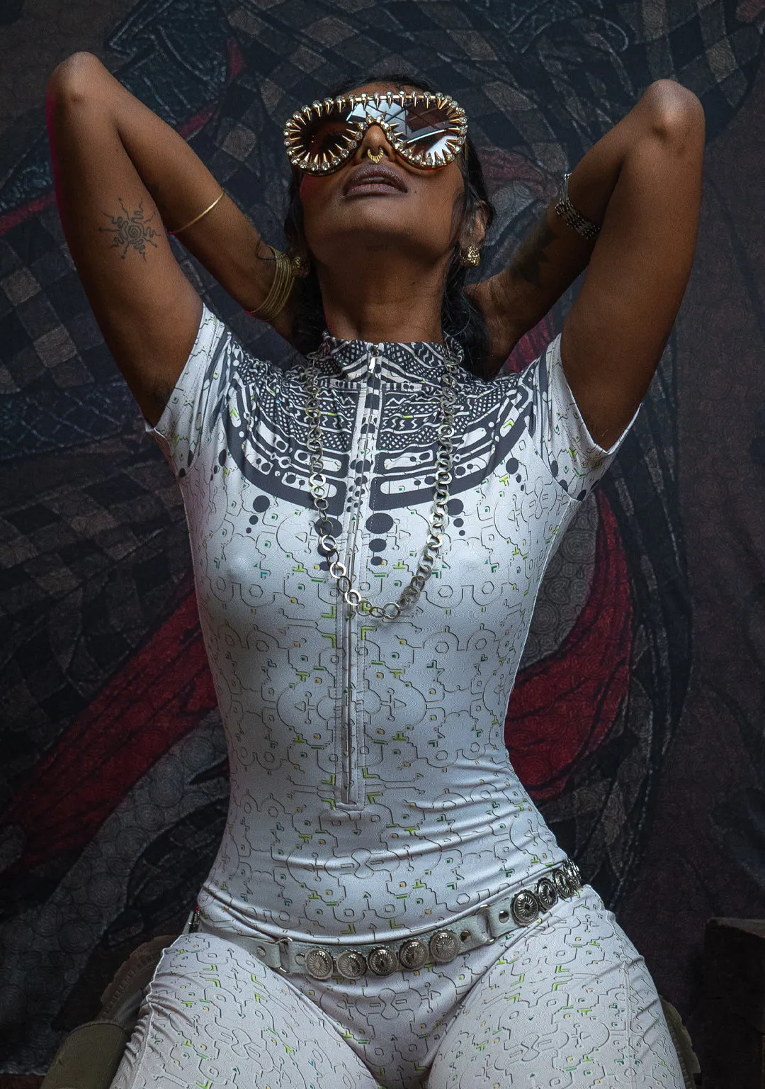 Long Bodysuit  / Sportswear - TRIBALSEA IKARO Cream