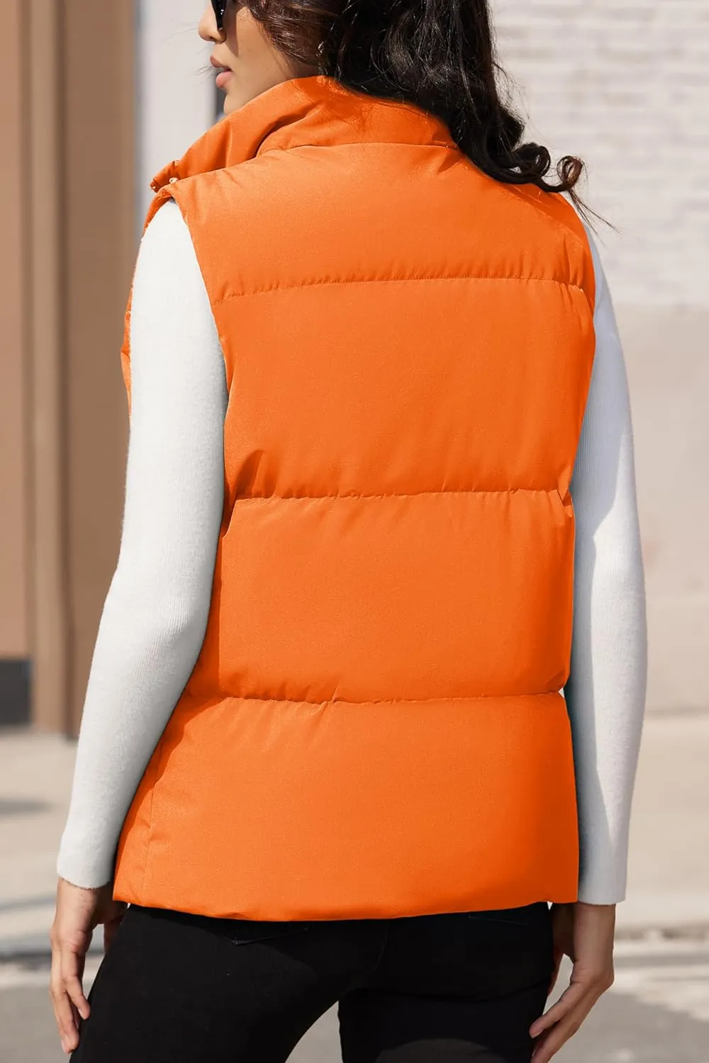 MAGCOMSEN Women's Puffer Down Vest Oversized Zip Up Outerwear Lightweight Winter Padded Gilet Jacket with Pockets
