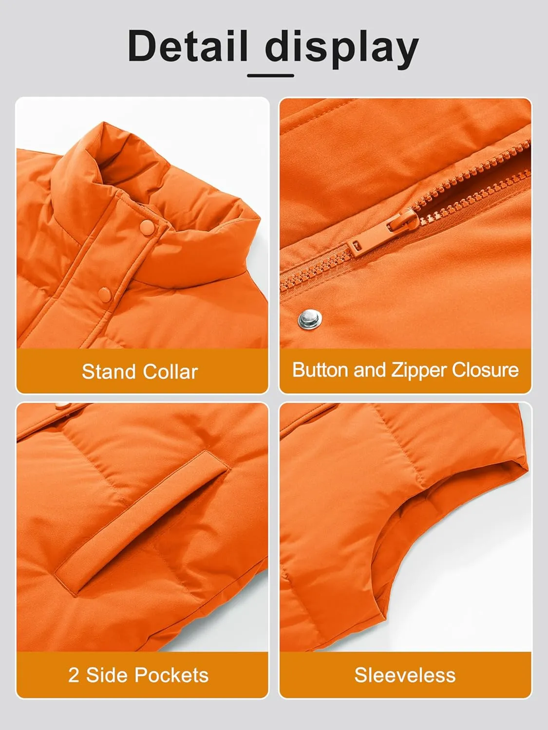 MAGCOMSEN Women's Puffer Down Vest Oversized Zip Up Outerwear Lightweight Winter Padded Gilet Jacket with Pockets