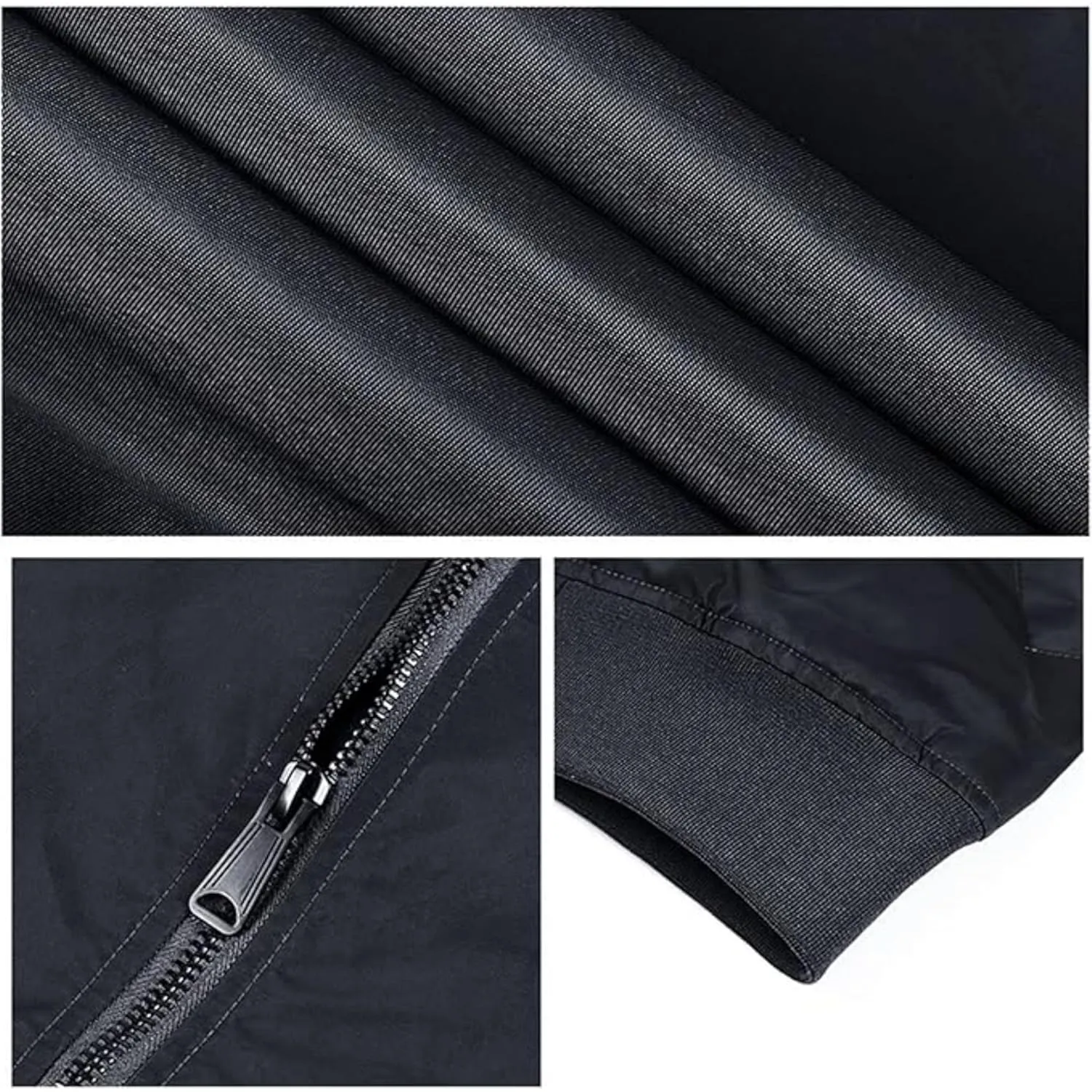 Maiyifu-GJ Men's Lightweight Flight Jacket Zipper Military Windbreaker Sportswear Spring Fall Softshell Bomber Coat Outwear (BlackA1,5X-Large)