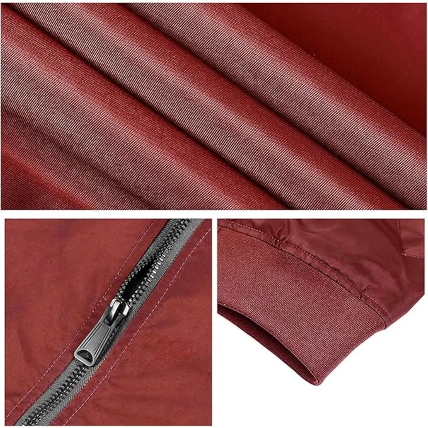 Maiyifu-GJ Men's Lightweight Flight Jacket Zipper Military Windbreaker Sportswear Spring Fall Softshell Bomber Coat Outwear (Wine RedA1,5X-Large)