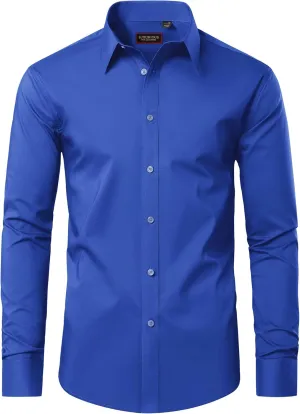 Mens Dress Shirts Long Sleeve Dress Shirts for Men Cotton Button Down Shirt Regular Big and Tall Dress Shirts