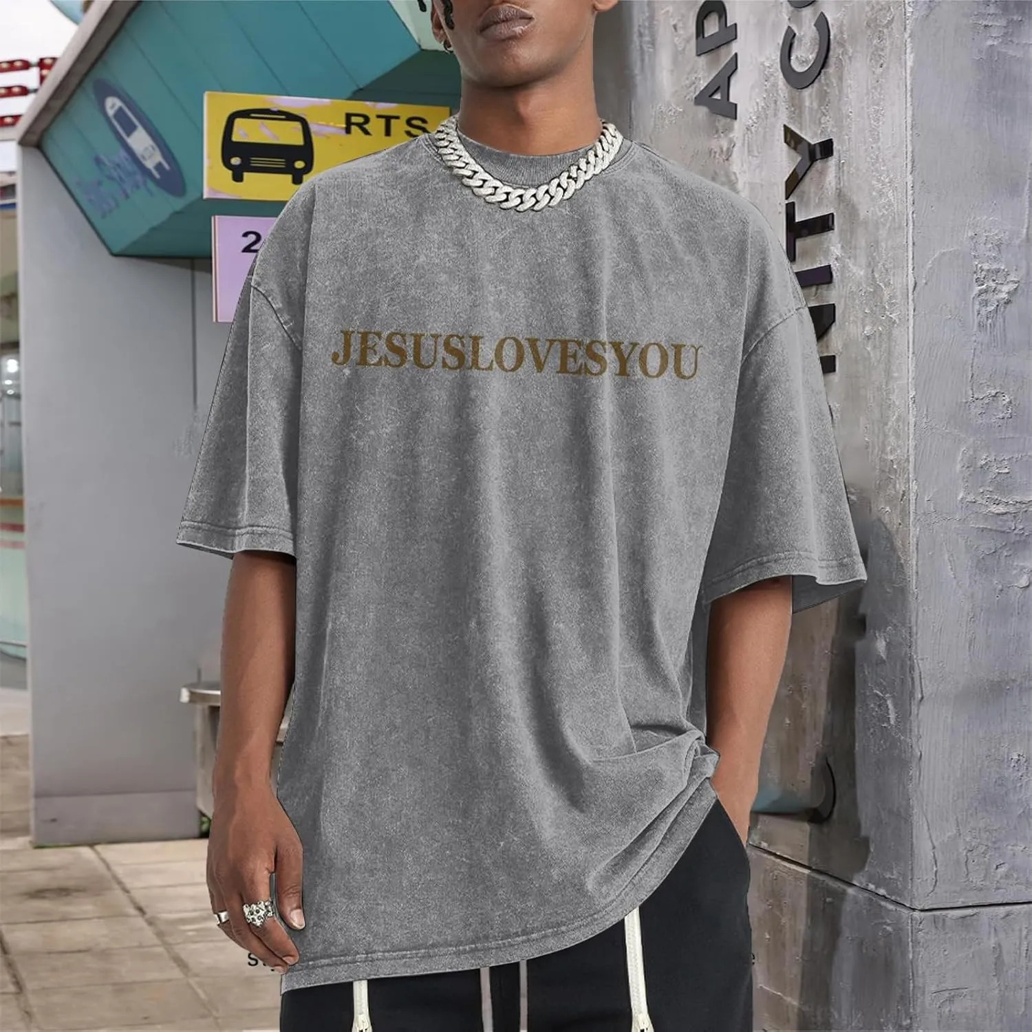 Men's Oversized T Shirts Heavy Cotton Vintage Washed Distressed Letter Graphic Tees Casual Loose Fit Summer Tops