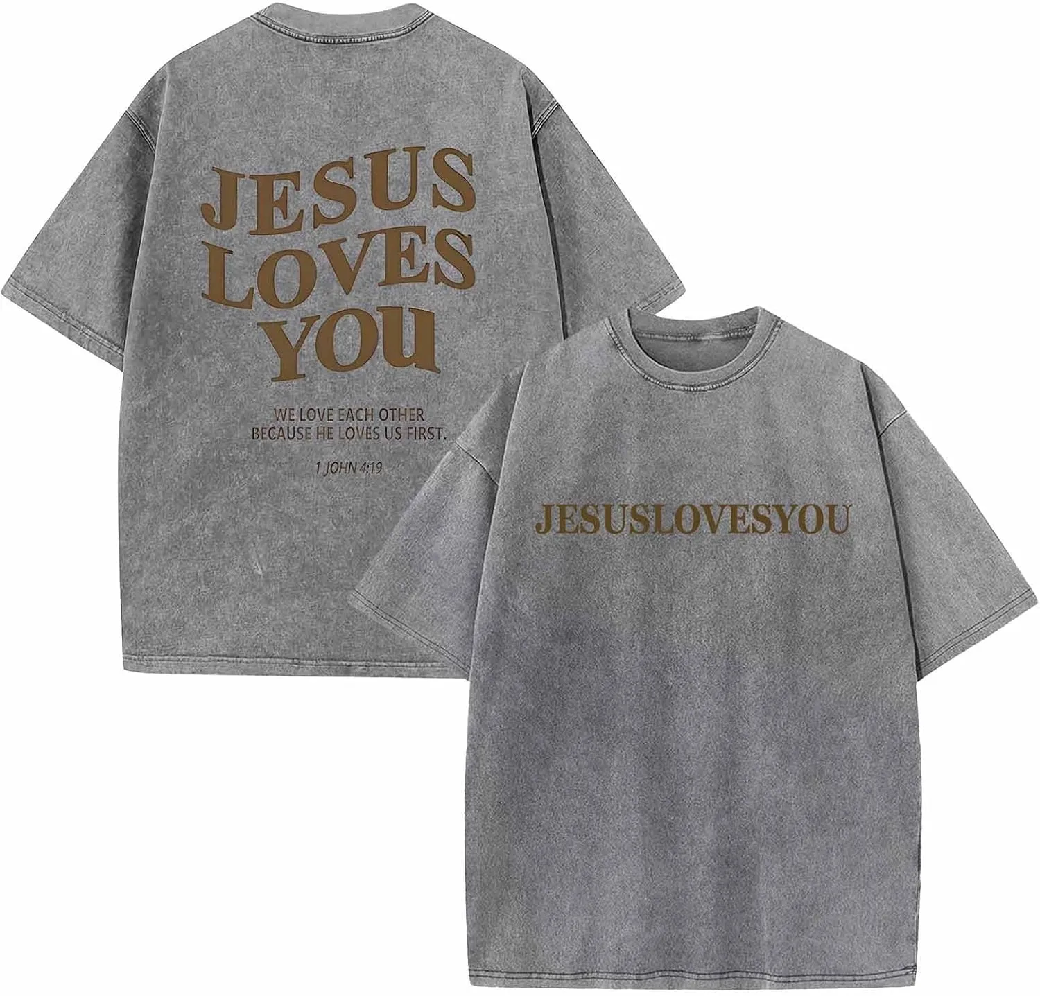 Men's Oversized T Shirts Heavy Cotton Vintage Washed Distressed Letter Graphic Tees Casual Loose Fit Summer Tops