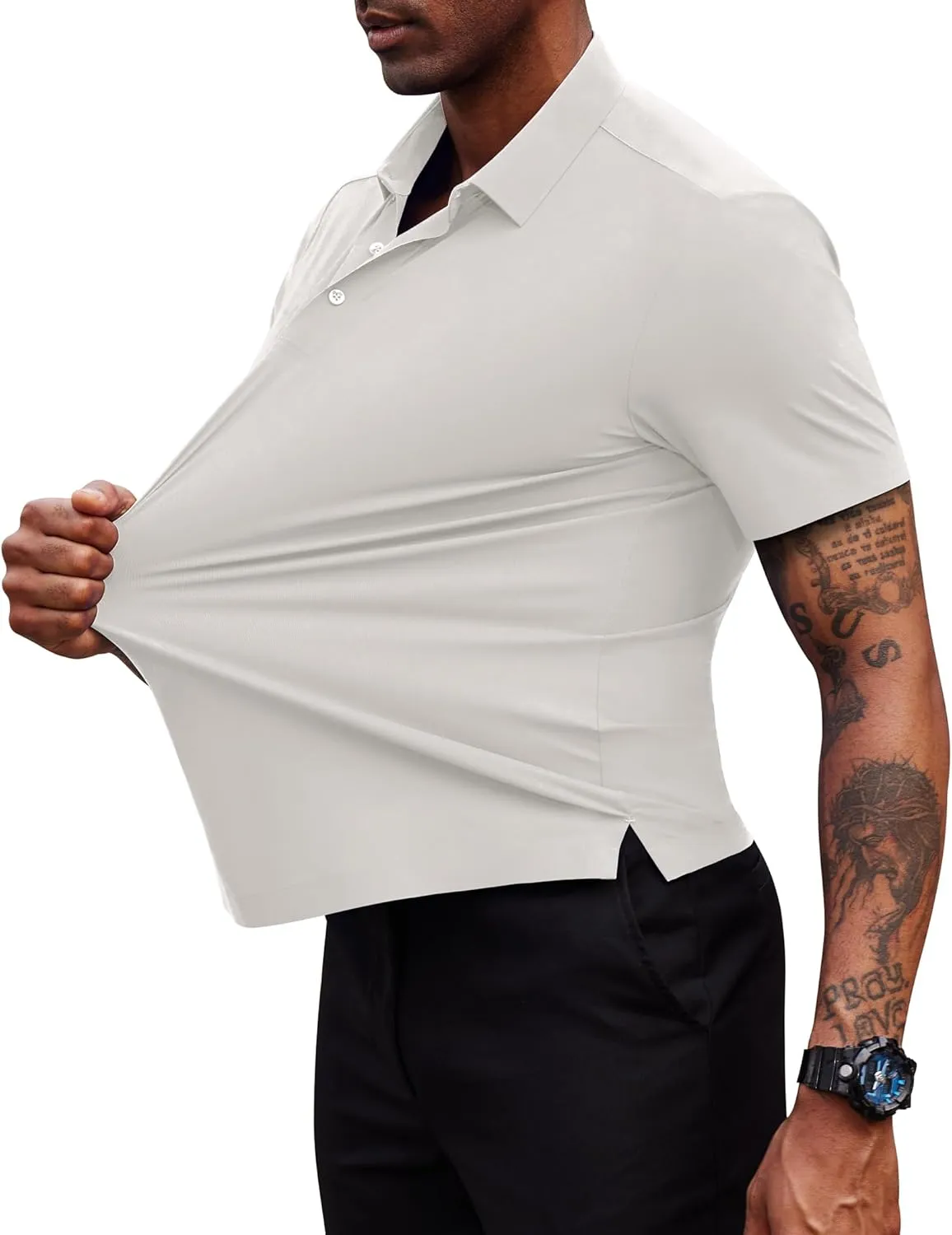 Mens Polo Shirts Short Sleeve Stretch Golf Polo Shirts Dry Fit Polo T Shirts for Men Golf Shirts Tennis Polo