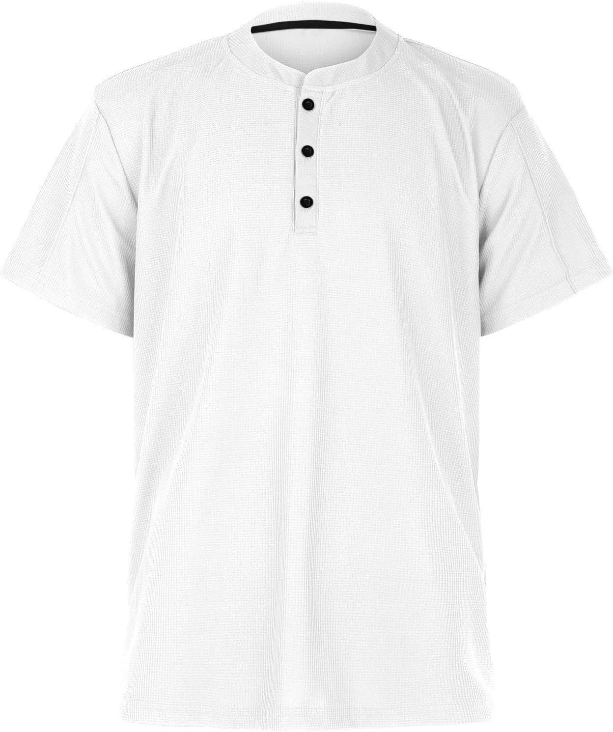 Mens Polos Short Sleeve Breathable Band Collar Golf Tshirts Summer Casaul Work Tops Lightweight Breathable Clothes