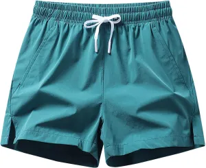 Men's Quick Dry Shorts 5 Inches Lightweight Gym Workout Running Athletic Shorts Summer Soild Color Beach Casual Shorts