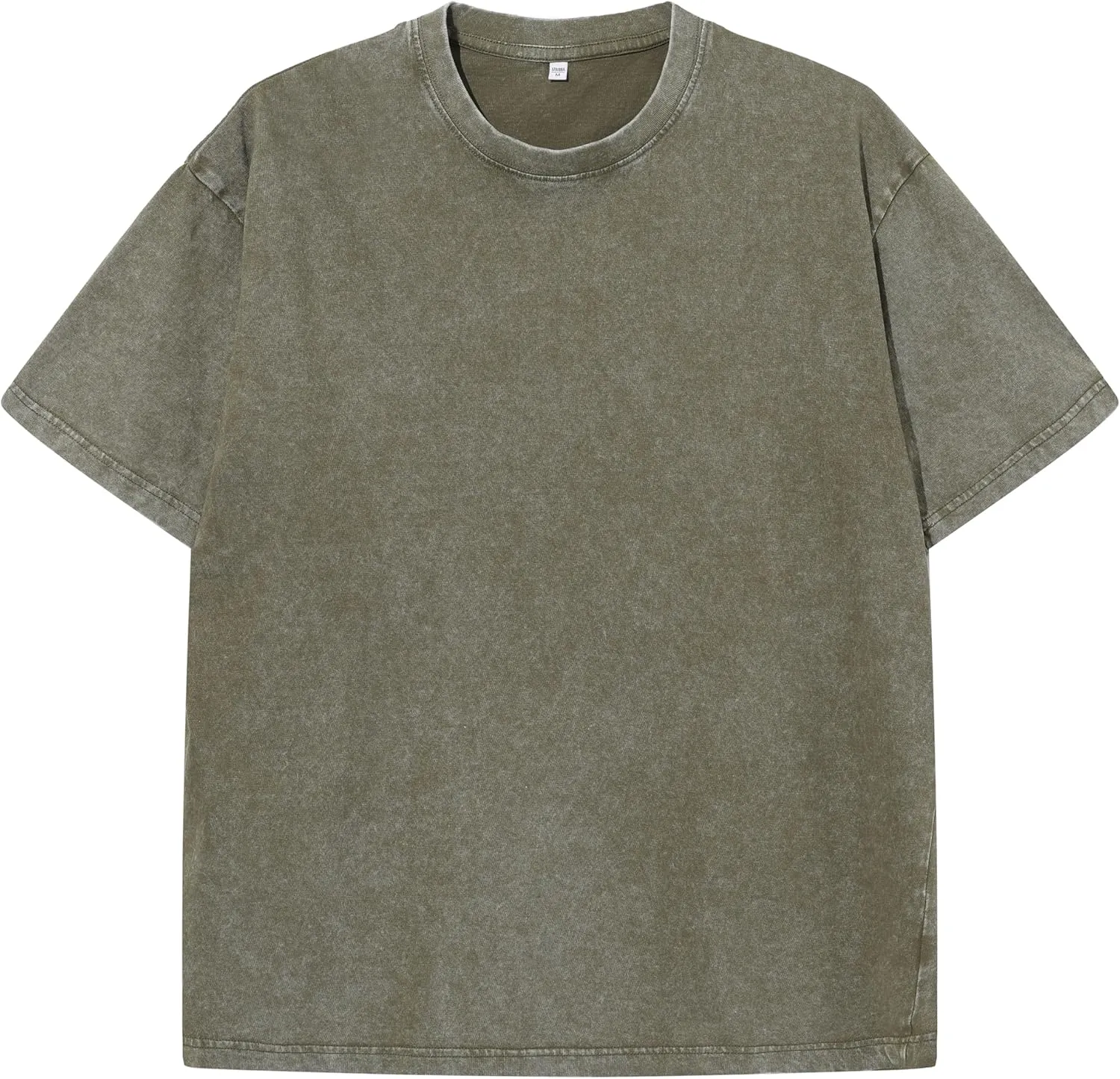 Mens Washed Vintage T-Shirt Summer Casual T Shirts Thick Short Sleeve Loose Crew Neck Cotton Tops