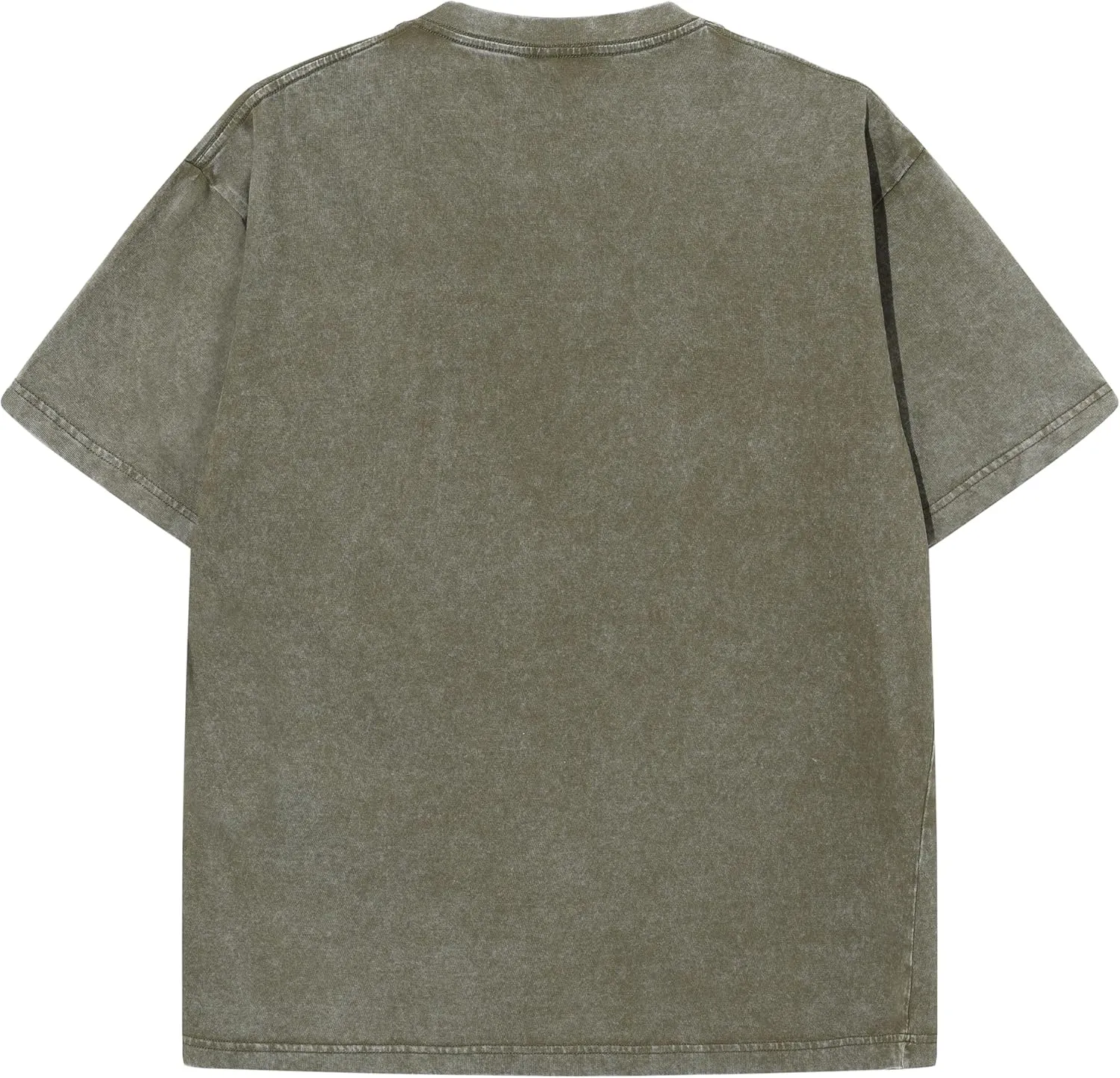 Mens Washed Vintage T-Shirt Summer Casual T Shirts Thick Short Sleeve Loose Crew Neck Cotton Tops