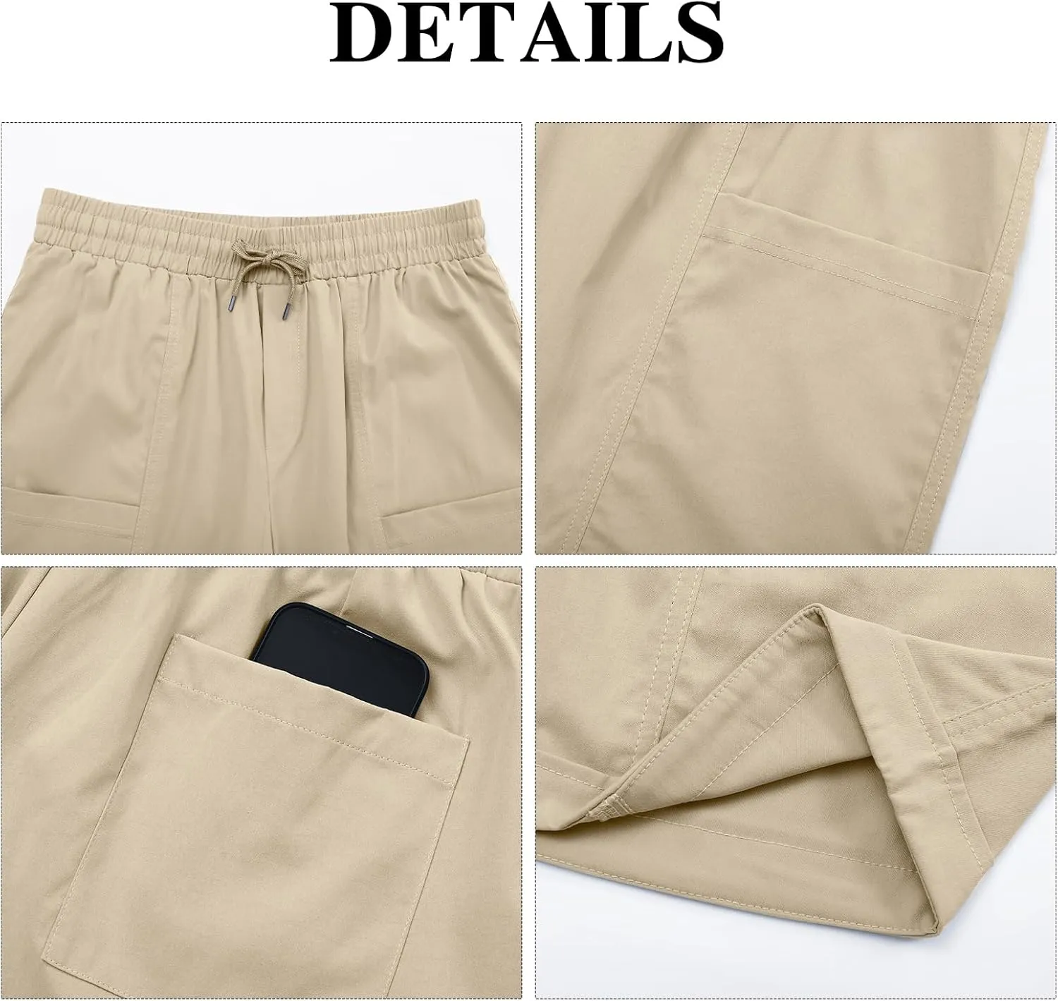 Oymyakon Women's Casual Cotton Shorts Summer Drawstring Elastic Waist Beach Shorts Comfy Pull On Shorts with Pockets