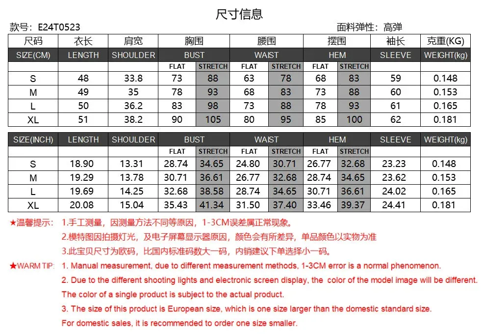 TAVIMART  -  Classic Striped Slim Long Sleeve T-shirt Spring Sexy Contrast Button U Collar T-shirts For Women Y2k Fashion Vintage Crop Tops