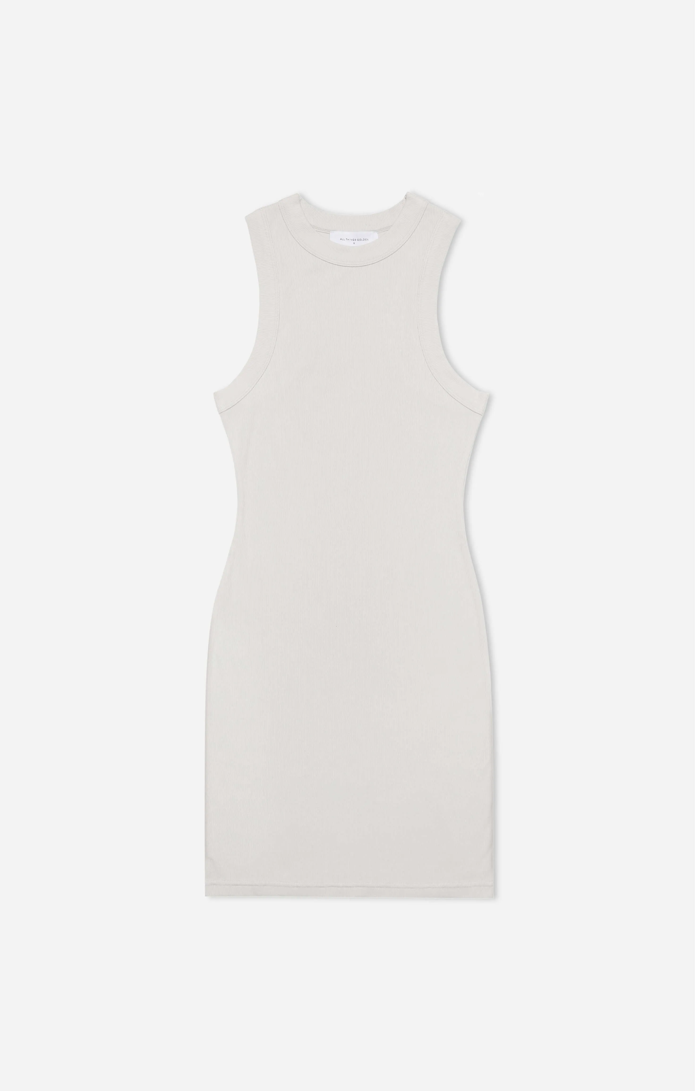 THE LUXE RIB HIGH NECK MINI - STONE