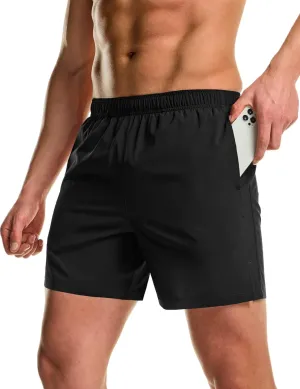 TSLA Men's Active Running Shorts, Training Exercise Workout Shorts, Quick Dry Gym Athletic Performance Shorts with Pockets