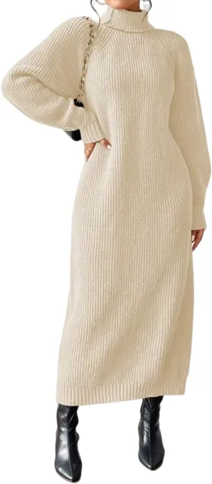 Women's Winter Sweater Oversized Long Sleeve Knitwear Dress