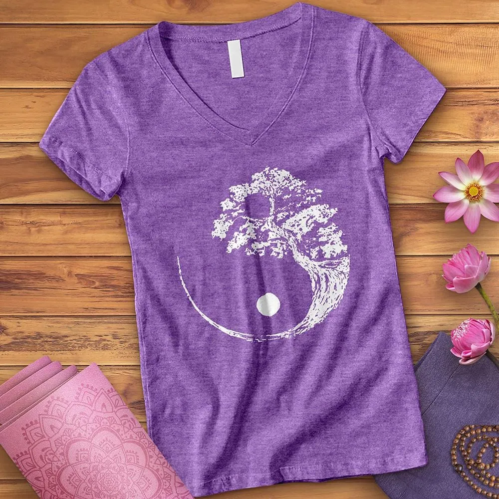 Yin Yang Bonsai Tree V-Neck