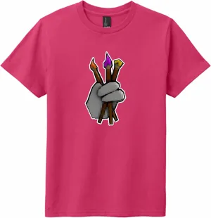 Youth Gorilla Illustrator Finger Painter T-Shirt